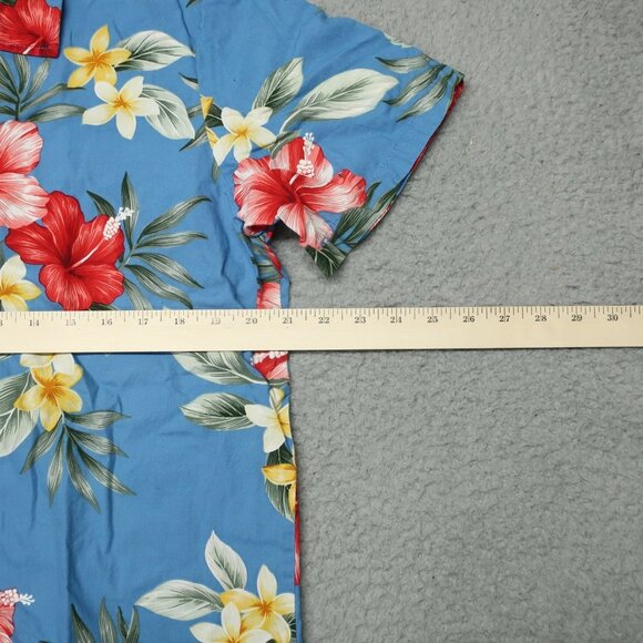 Aloha Wears Button Up Shirt Mens Medium Allover Floral Hawaiian Short Sleeve - Picture 5 of 9